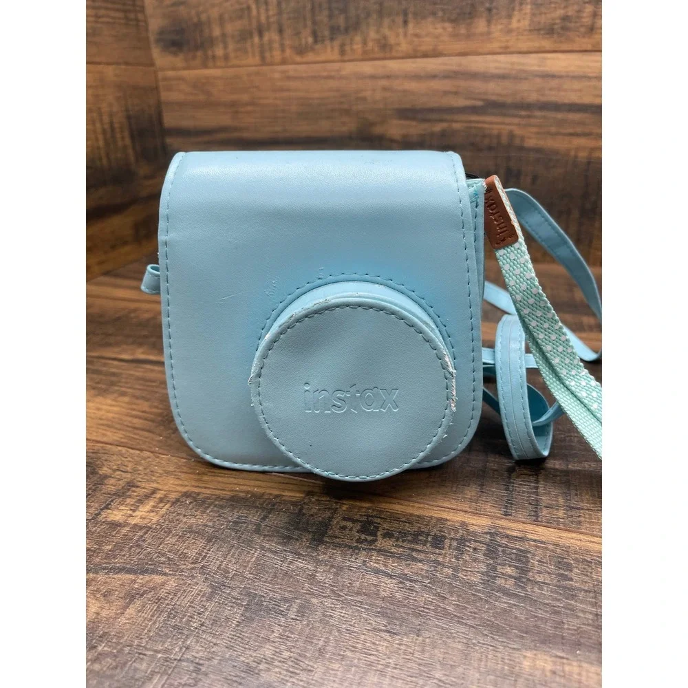 Fujifilm Instax Mini 9 Instant Camera Blue w Case Strap Viewfinder Damage
